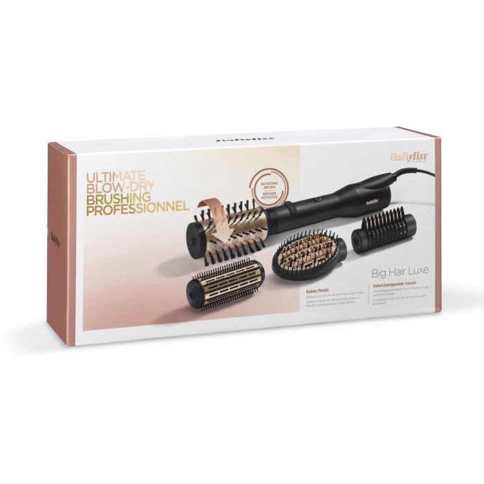 Babyliss AS970E Cepillo de Aire Rotatorio Big Hair Lustre 650W, Iónico con 4 Accesorios para Volumen, Alisar y Puntas 3