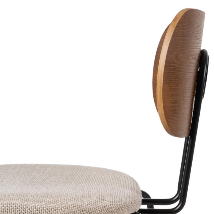 Silla Marrón-Crema Tejido-Metal Salón 48 X 55 X 82,50 cm