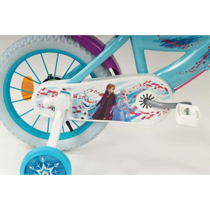 Huffy Bicicleta Infantil Frozen Disney 12 pulgadas, ideal para niñas de 3 a 5 años, con estructura de Hierro y Color Azul 4