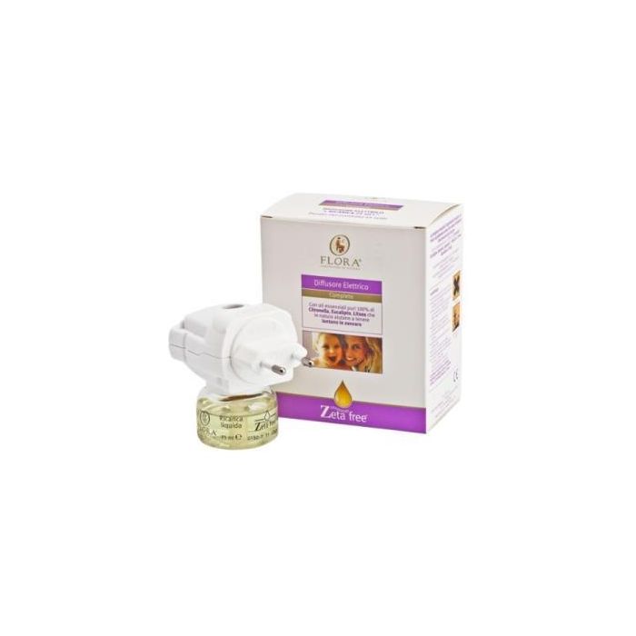 FLORA Repelente Mosquitos Difusor Eléctrico 45 Noches Aceites Esenciales Puros Citronella Eucalipto Geranio Lavanda Uso Interior