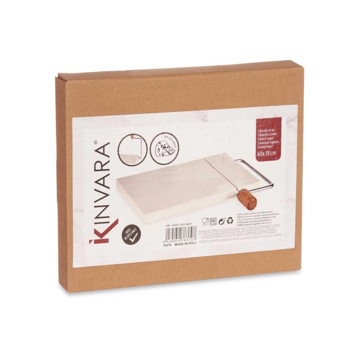 Tabla de cortar queso de mármol blanco Kinvara 21x2.5x24 cm, acacia y metal (8 Unidades) 2 Tabla de cortar queso de mármol blanco Kinvara 21x2.5x24 cm, acacia y metal (8 Unidades) 2