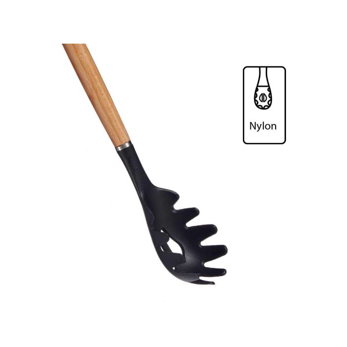 Kinvara Cuchara para Espaguetis de Nylon con Mango de Madera de Haya 32 cm (48 Unidades) 3 Kinvara Cuchara para Espaguetis de Nylon con Mango de Madera de Haya 32 cm (48 Unidades) 3