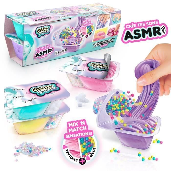 CRAZE Sensations ASMR Kit con 4 Texturas Satisfactorias para Mezclar: Arena, Espuma, Limo Mantequilla y Bomba de Limo CRAZE Sensations ASMR Kit con 4 Texturas Satisfactorias para Mezclar: Arena, Espuma, Limo Mantequilla y Bomba de Limo