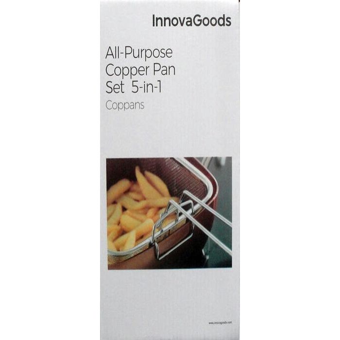 Set de Sartén Multifunción 5 en 1 Copper Coppans InnovaGoods 4 Piezas 6 Set de Sartén Multifunción 5 en 1 Copper Coppans InnovaGoods 4 Piezas 6