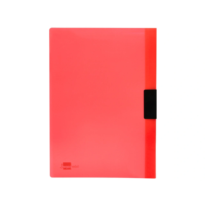 Liderpapel Carpeta Dossier Pinza Lateral Polipropileno DIN A4 Rojo Translucido con Pinza Deslizante 2