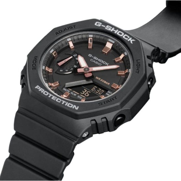 Casio G-SHOCK Reloj Resistente a los Golpes Multifunción Negro con Iluminación LED, Hora Mundial, Cronómetro y Caja de Resina de Carbono 1