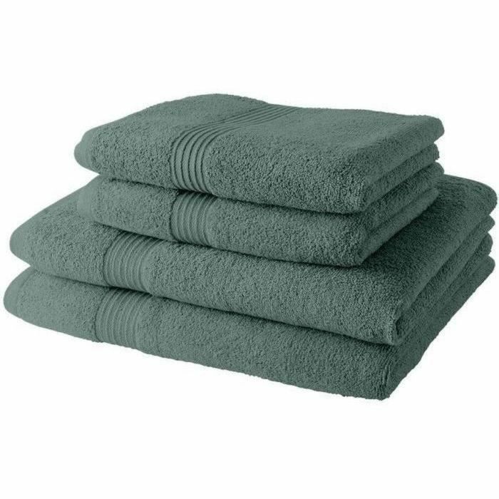Today Essential Set de 4 toallas de baño 2x 50x90 cm y 2x 70x130 cm 100% Algodón 450 g/m² Celadon Today Essential Set de 4 toallas de baño 2x 50x90 cm y 2x 70x130 cm 100% Algodón 450 g/m² Celadon