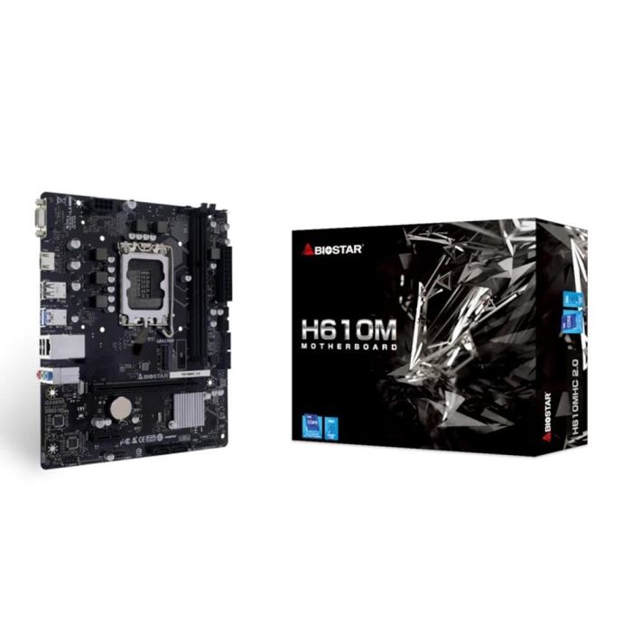 Biostar H610MHC 2.0 Placa Base Intel H610 LGA1700 Micro ATX DDR4 64GB 1xPCIe 4.0 x16 HDMI VGA M.2 4xSATA Biostar H610MHC 2.0 Placa Base Intel H610 LGA1700 Micro ATX DDR4 64GB 1xPCIe 4.0 x16 HDMI VGA M.2 4xSATA