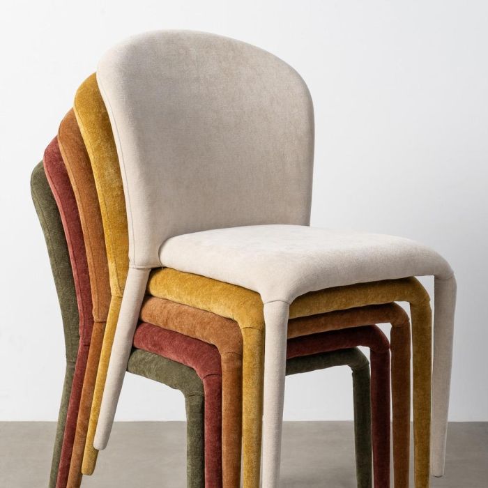 Silla Apilable Crema Tejido Salón 50 X 61 X 82 cm