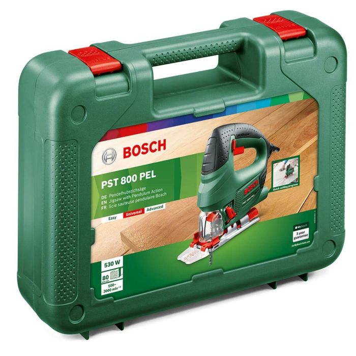 Bosch PST 800 PEL Sierra de calar 530W con base de aluminio ajustable, movimiento pendular 4 posiciones, atenuador electrónico 1 Bosch PST 800 PEL Sierra de calar 530W con base de aluminio ajustable, movimiento pendular 4 posiciones, atenuador electrónico 1