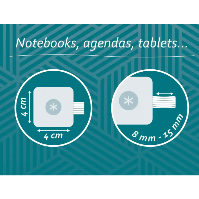 Antartik Portabolígrafo Autoadhesivo para Cuaderno Note con Elástico hasta 15 mm, Verde Aguamarina, Material PU, 40x40 mm 3 Antartik Portabolígrafo Autoadhesivo para Cuaderno Note con Elástico hasta 15 mm, Verde Aguamarina, Material PU, 40x40 mm 3