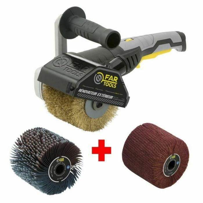 Fartools REX120C Renovador Exterior 1300W con Cepillo Metálico y Nailon para Madera, Metal, Piedra y Hormigón - Pack 615127 Fartools REX120C Renovador Exterior 1300W con Cepillo Metálico y Nailon para Madera, Metal, Piedra y Hormigón - Pack 615127