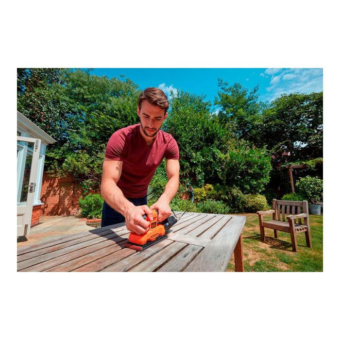 Black+Decker Lijadora orbital 150W bew220-qs, 14.000rpm, órbita 2mm, hoja 230x92mm, bolsa polvo 3 Black+Decker Lijadora orbital 150W bew220-qs, 14.000rpm, órbita 2mm, hoja 230x92mm, bolsa polvo 3