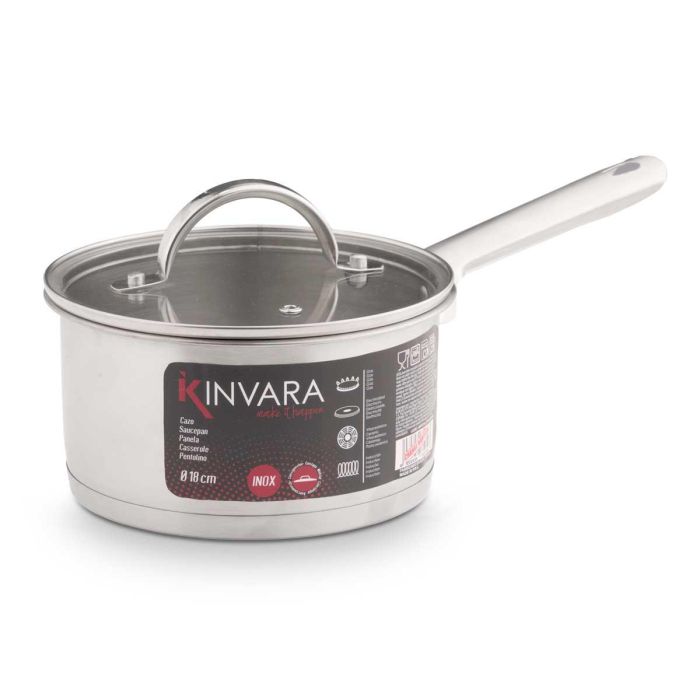Cazo Induccion Tapa Cristal 18 Cm Kinvara (8 Unidades) 2 Cazo Induccion Tapa Cristal 18 Cm Kinvara (8 Unidades) 2