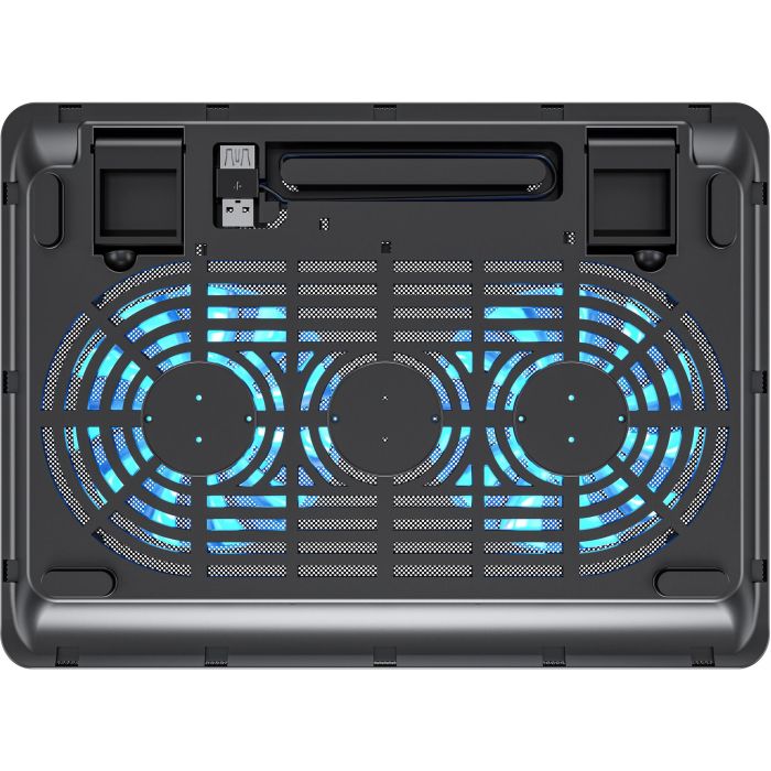 Conceptronic Base Refrigeradora para Portátil con 2 Ventiladores USB-A 2.0 para Pantallas de hasta 15.6 Pulgadas y 3 kg de Carga, Color Negro 2