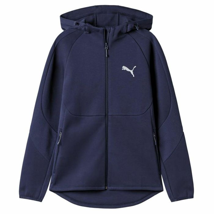 Sudadera con Capucha y Cremallera Hombre Puma Evostripe Full-Zip Azul marino 2 Sudadera con Capucha y Cremallera Hombre Puma Evostripe Full-Zip Azul marino 2