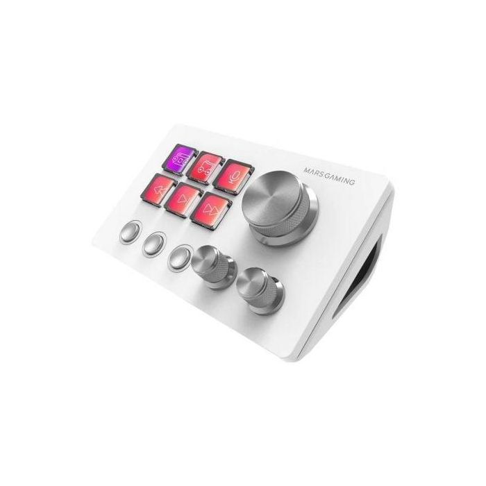 Mars Gaming MSD-TWO Control Deck Compacto con 6 Teclas LCD Personalizables, 3 Ruedas y 3 Botones para Streaming, Gaming y Diseño Gráfico, Blanco 1 Mars Gaming MSD-TWO Control Deck Compacto con 6 Teclas LCD Personalizables, 3 Ruedas y 3 Botones para Streaming, Gaming y Diseño Gráfico, Blanco 1