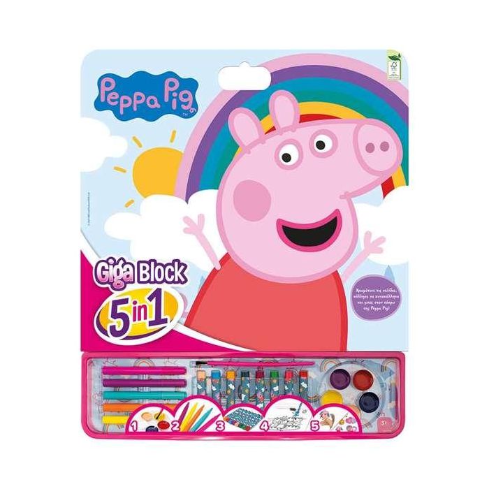Libro de pegatinas para pintar giga block peppa pig 5 en 1 Libro de pegatinas para pintar giga block peppa pig 5 en 1