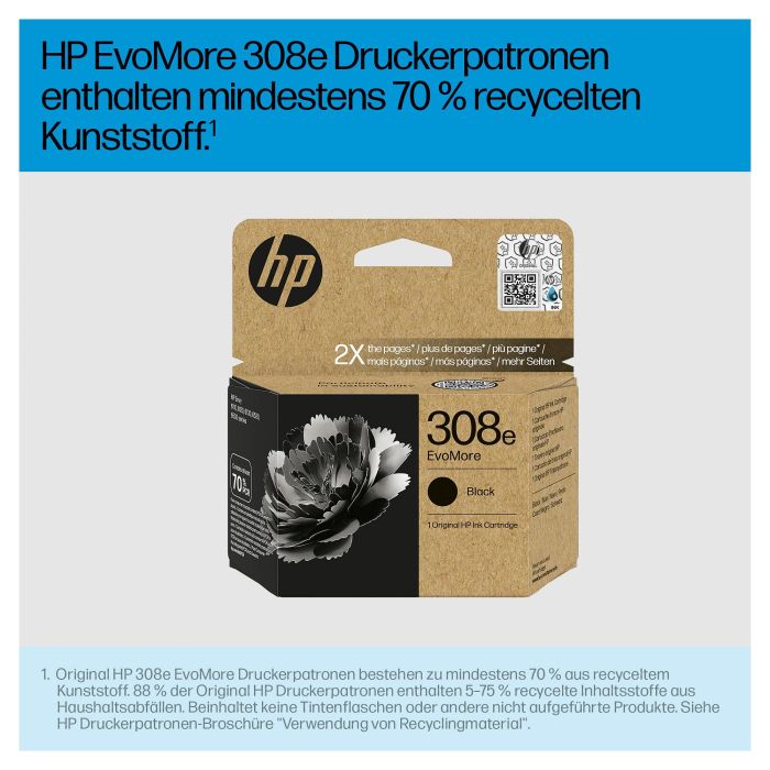 HP 308E Alta Capacidad Tinta Negra para Envy Series 6110, 6120, 6130, 6520, 6530 5