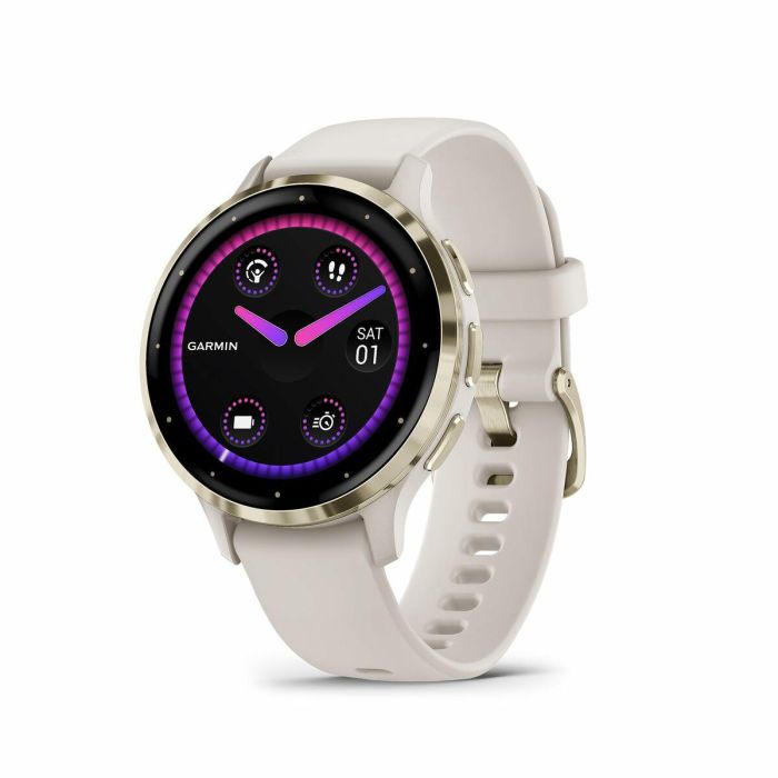 Garmin AAAAL87491 Reloj inteligente con GPS Venu 3S, 30,4 mm (1,2"), acero dorado suave, caja marfil, correa silicona marfil 8
