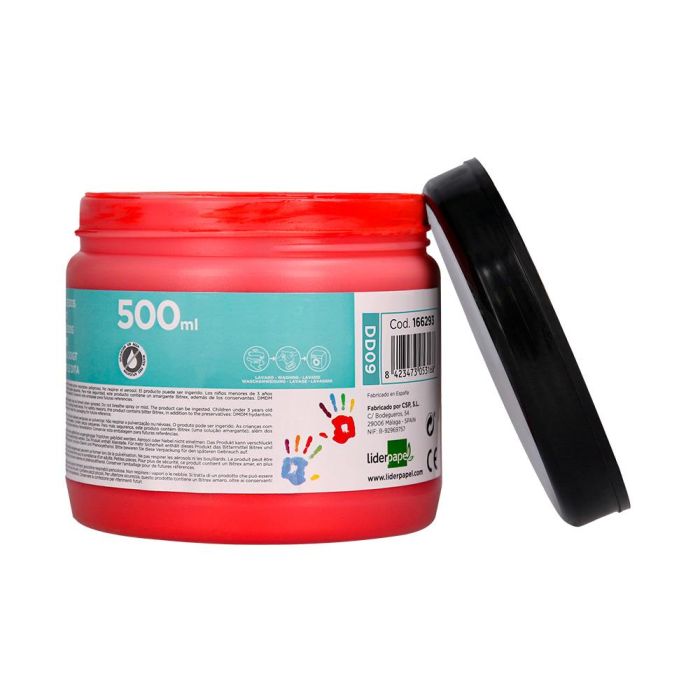 Pintura Dedos Liderpapel Tarrina De 500 mL Rojo 3