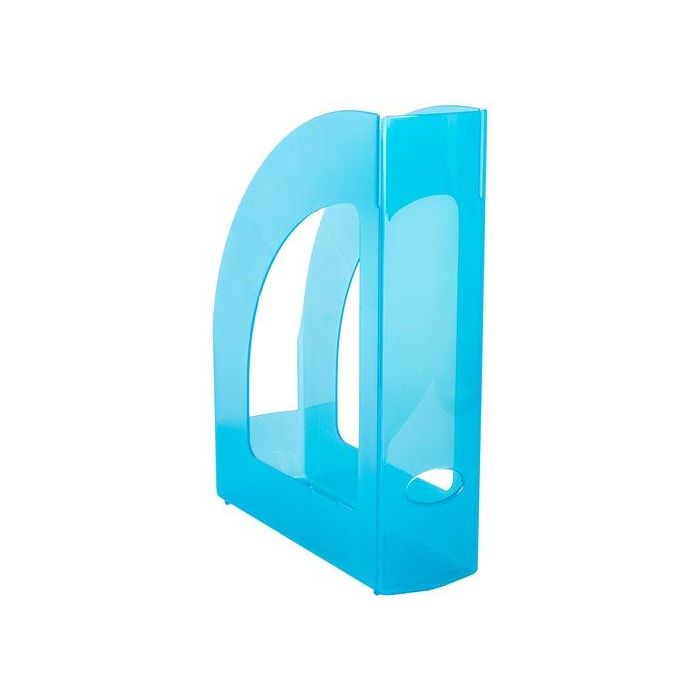 Revistero Plastico 80Mm Traslucido Azul
