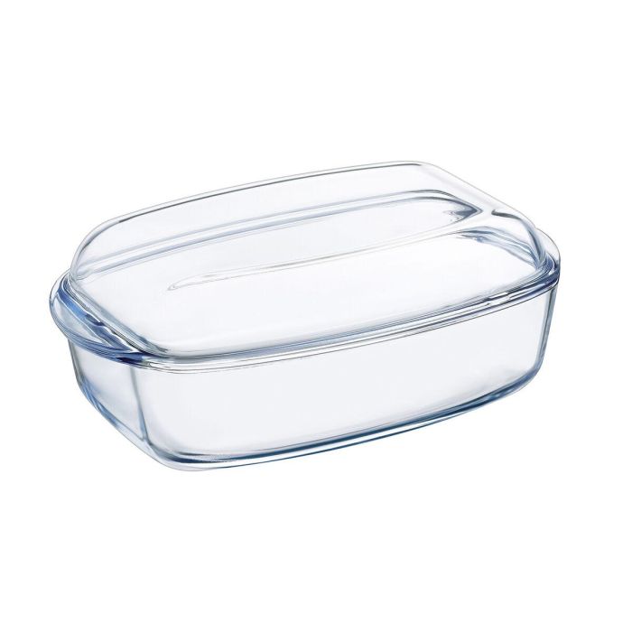 Fuente de Cocina Pyrex Classic Con Tapa 4,5 L 38 x 22 x 11 cm Transparente Vidrio (3 Unidades) 1