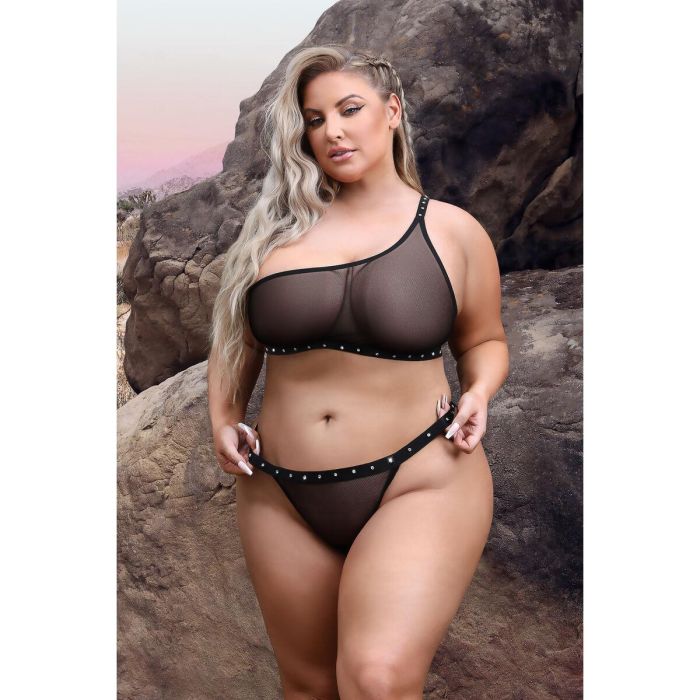 Conjunto de Lencería Fantasy Lingerie Negro (Queen size) 4 Conjunto de Lencería Fantasy Lingerie Negro (Queen size) 4