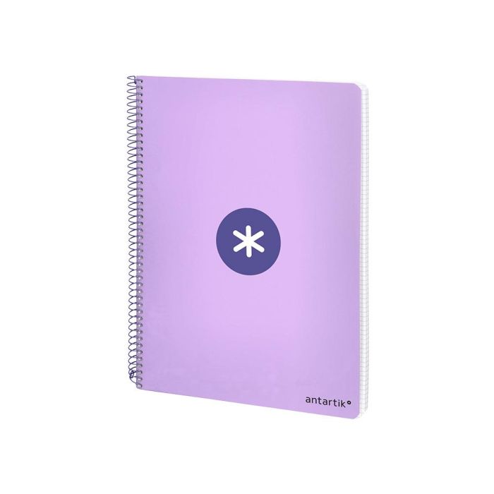 Cuaderno Espiral A4 Antartik Tapa Dura 80H 90 gr Cuadro 4 mm Con Margen Color Lavanda 4