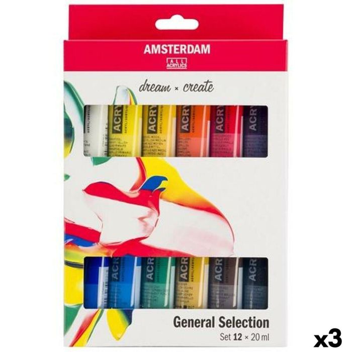 Set de Pintura Acrílica Talens Amsterdam Multicolor 20 ml 12 Piezas (3 Unidades)