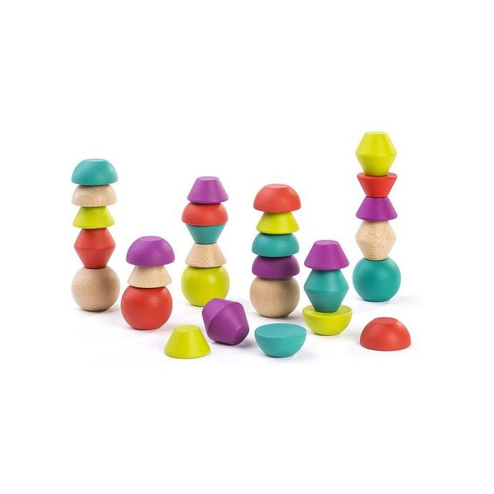 Miniland Towering Beads - Juego didáctico de lógica con piezas de madera 1