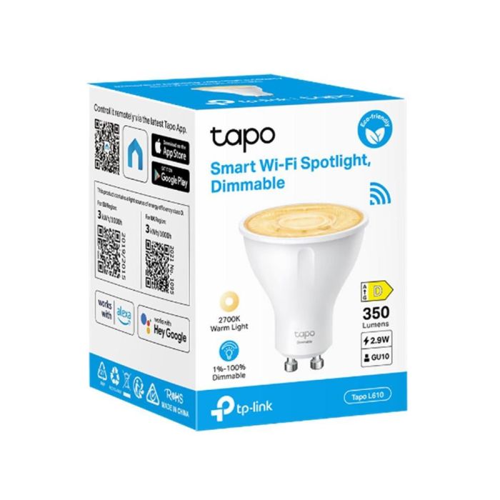 TP-LINK TAPO L610 SMART WI-FI SPOTLIGHT, DIMMABLE 1 TP-LINK TAPO L610 SMART WI-FI SPOTLIGHT, DIMMABLE 1