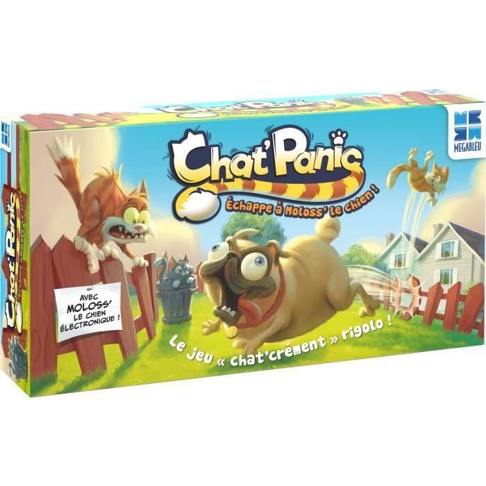 Juego de mesa - MEGABLEU - Chat'Panic - Mueve a tu gato hacia adelante, evita al perro Moloss' Juego de mesa - MEGABLEU - Chat'Panic - Mueve a tu gato hacia adelante, evita al perro Moloss'