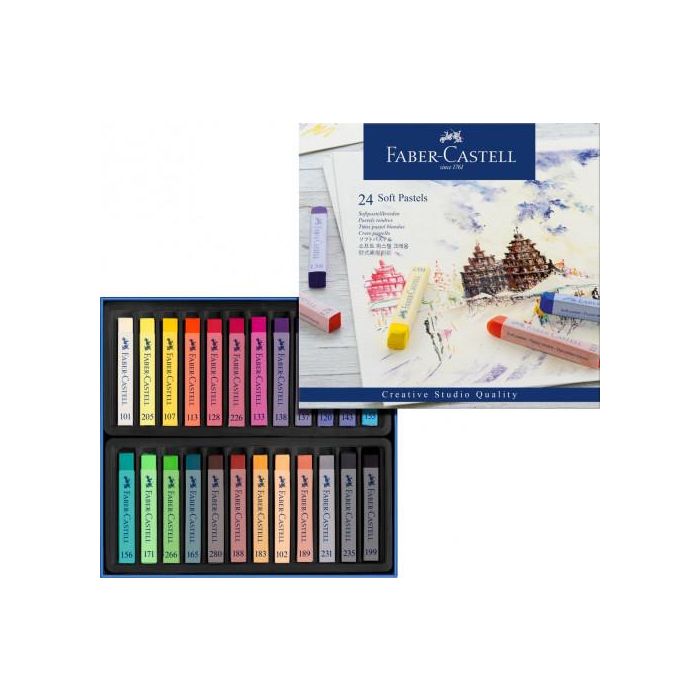 Tiza Pastel Faber Castell Estuche Carton De 24 Unidades Colores Surtidos