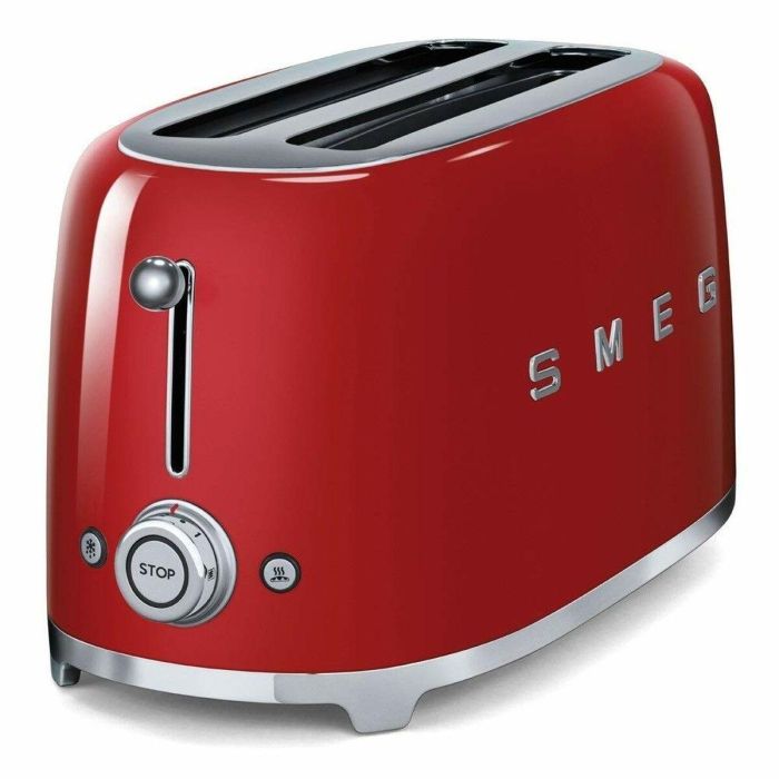 Smeg TSF02RDEU Tostadora de Pan para 4 Rebanadas, 2 Ranuras, Diseño Retro Estilo Años 50, Color Rojo 3 Smeg TSF02RDEU Tostadora de Pan para 4 Rebanadas, 2 Ranuras, Diseño Retro Estilo Años 50, Color Rojo 3