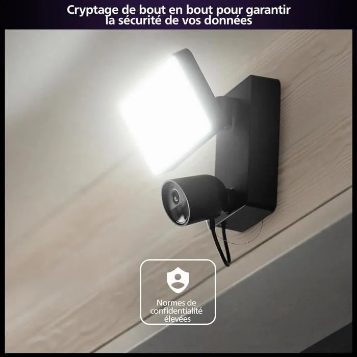 Philips Hue AAANE66346 Cámara de seguridad inteligente para exteriores con foco, 1080P, comunicación bidireccional 5