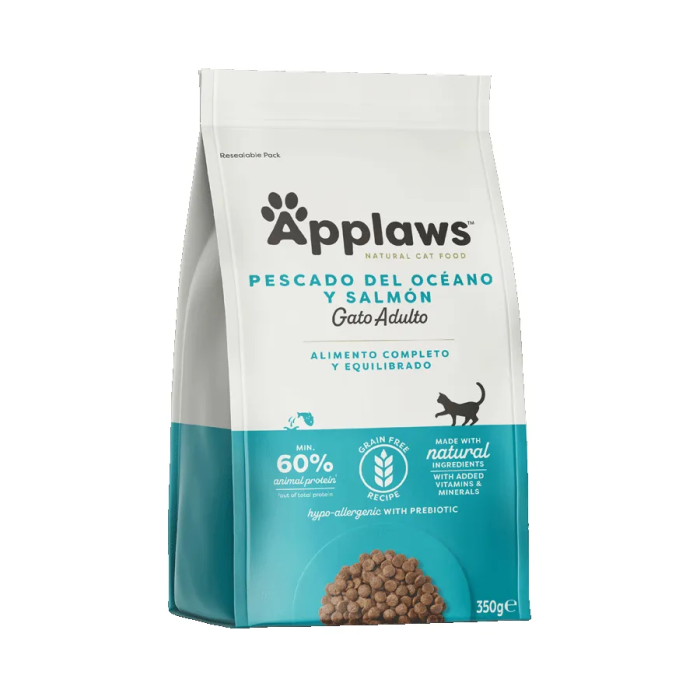 Applaws Pienso para Gatos Adultos Pescado y Salmón 350 gr - Alimento Natural sin Cereales