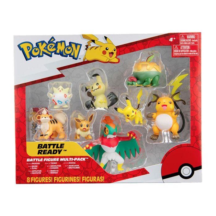 8 Figuras de Bandai Bandai - Pokémon - Pikachu, Evoli, Dratatin, Tegepi, Caninos, Mimiqui, Raichu y Brutalé