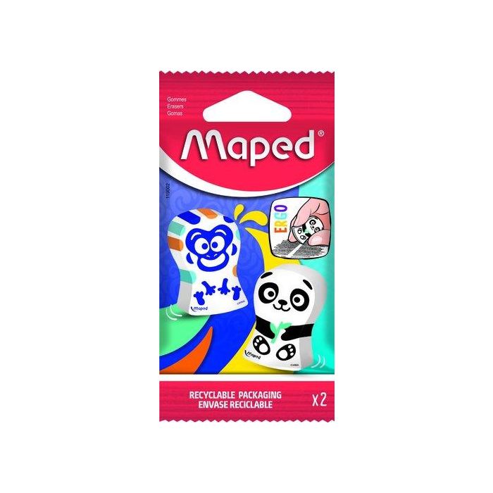 Goma De Borrar Maped Ergo Fun Surtido Blister De 2 (Set de 12)