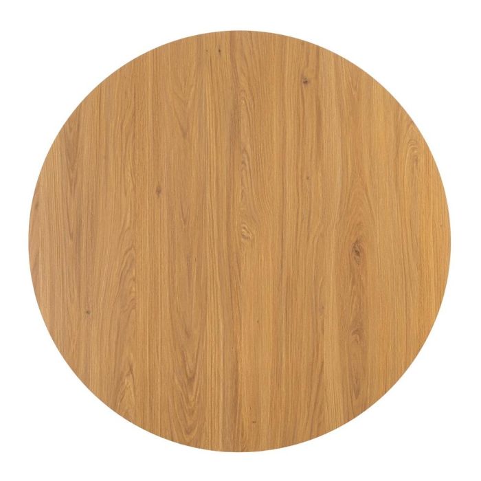 Mesa Comedor Natural-Negro Dm-Metal 100 X 100 X 75 cm