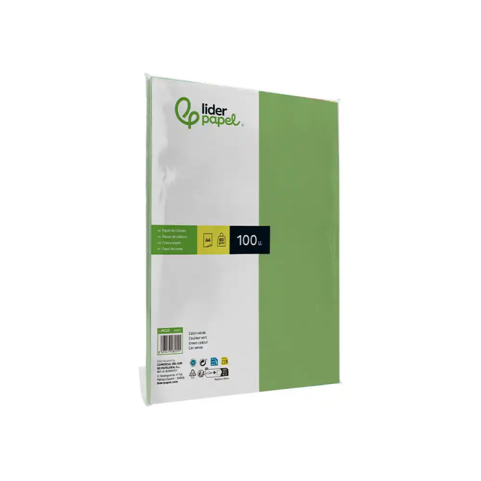 Liderpapel Papel Color A4 80gr Verde Paquete 100 Hojas 3