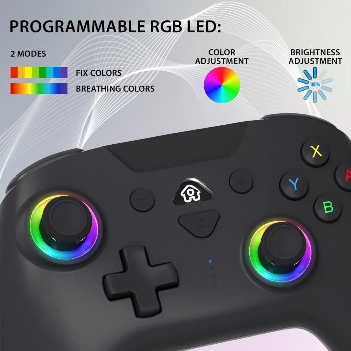 Mando inalámbrico SUBSONIC Switch 2/Switch, LED programables, vibraciones, giroscopio, color negro 4 Mando inalámbrico SUBSONIC Switch 2/Switch, LED programables, vibraciones, giroscopio, color negro 4