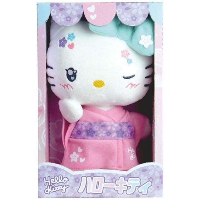 Jemini Hello Kitty Kimono Kawai Peluche +- 22 cm JEM3298060244060 Versión Kawai con kimono rosa y chanclas
