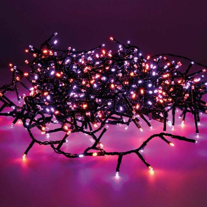 Lumineo Guirnalda LED Compact Parpadeante Exterior Morado y Naranja 21m 750 LED Cable Negro IP44 con Temporizador 0 Lumineo Guirnalda LED Compact Parpadeante Exterior Morado y Naranja 21m 750 LED Cable Negro IP44 con Temporizador 0