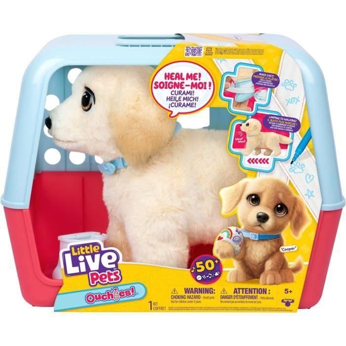 Moose 26679 Little Live Pets Ouchies Retriever: Cachorro herido, cura su patita, ¡más de 50 reacciones! 1