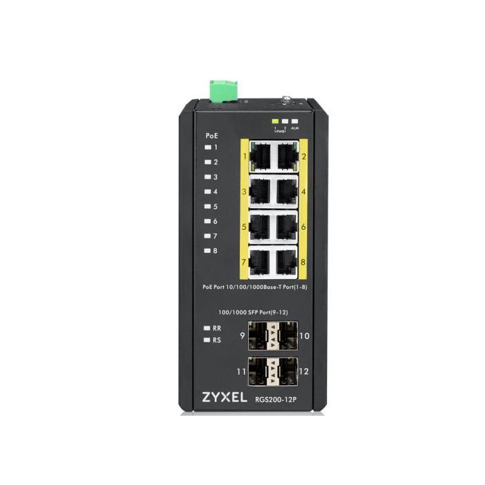 Zyxel RGS200-12P Switch Gestionado L2 Gigabit Ethernet (10/100/1000) PoE Negro 2