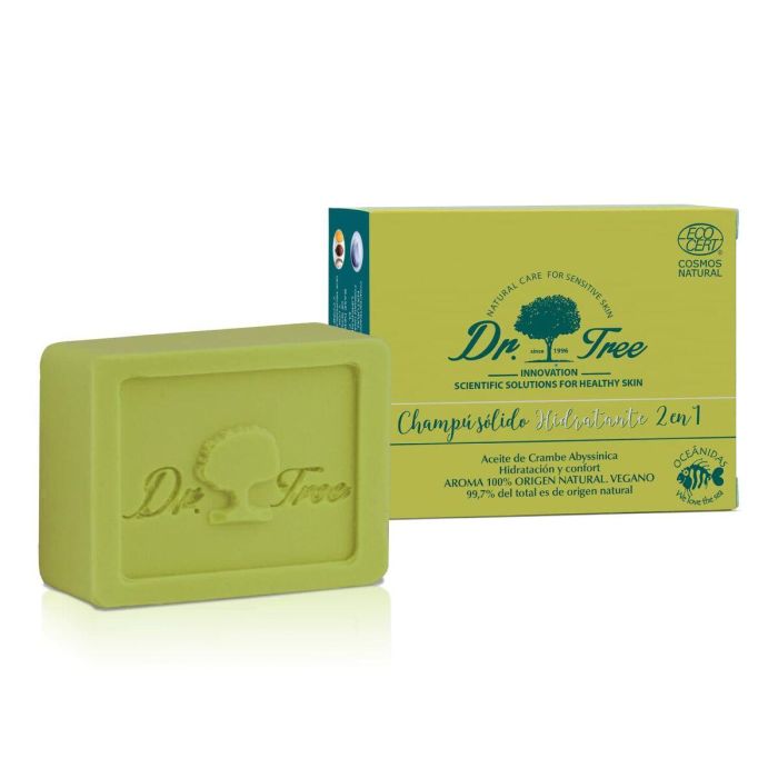 Dr. Tree Champú Sólido Hidratante 2 en 1 para Todo Tipo de Cabello | Uso Frecuente | Repara Puntas Abiertas 75g