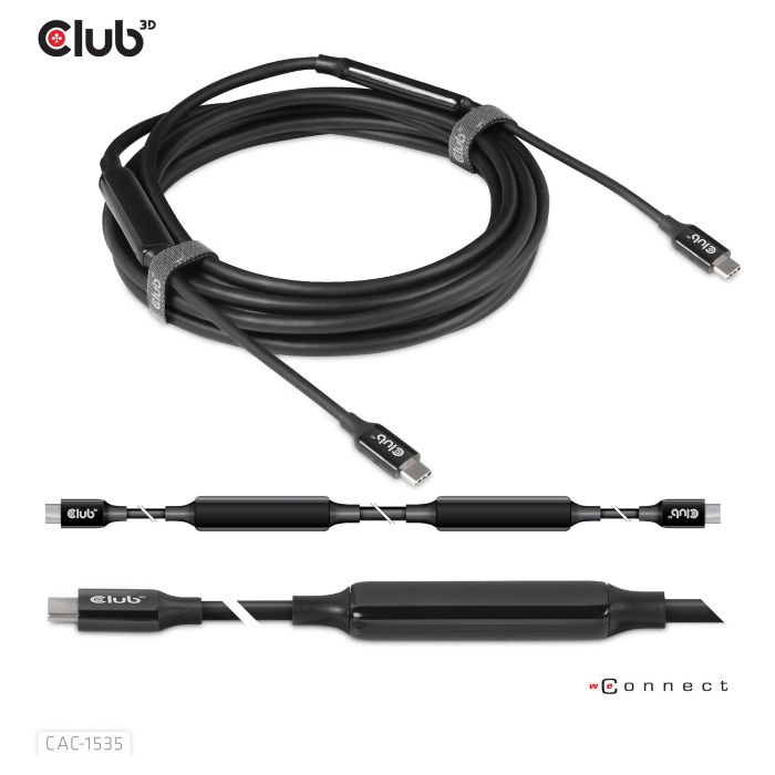 Club 3D CAC-1535 Cable USB 3.2 Gen 2 Tipo C a Tipo C Macho a Macho 5 Metros 10 Gbps Negro 1