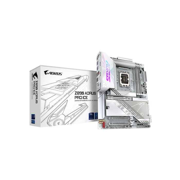 Gigabyte PLACA Z890 AORUS PRO ICE, Socket Intel LGA 1851, Chipset Z890, DDR5, 4 DIMM, 9MZ89PROE-00-10 0 Gigabyte PLACA Z890 AORUS PRO ICE, Socket Intel LGA 1851, Chipset Z890, DDR5, 4 DIMM, 9MZ89PROE-00-10 0