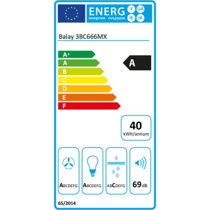 Campana Convencional Balay 3BC666MX 570 m3/h 69 dB (A) Gris Acero 1